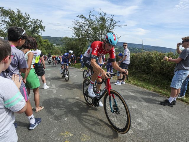 Liam Slock wins the combativity award after the breakaway of the day in Tour de Wallonie